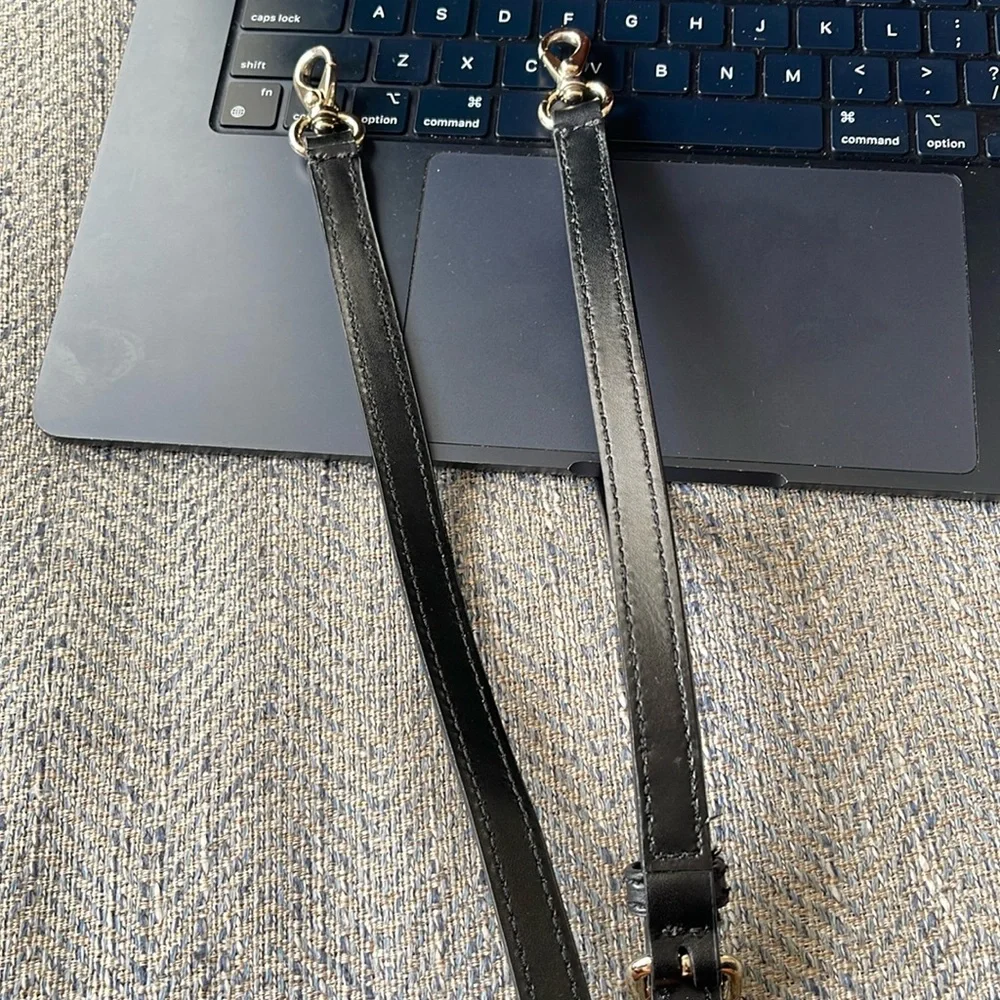 kate spade Black Leather Adjustable Crossbody Strap with Gold Hardware - Picture 9 of 13